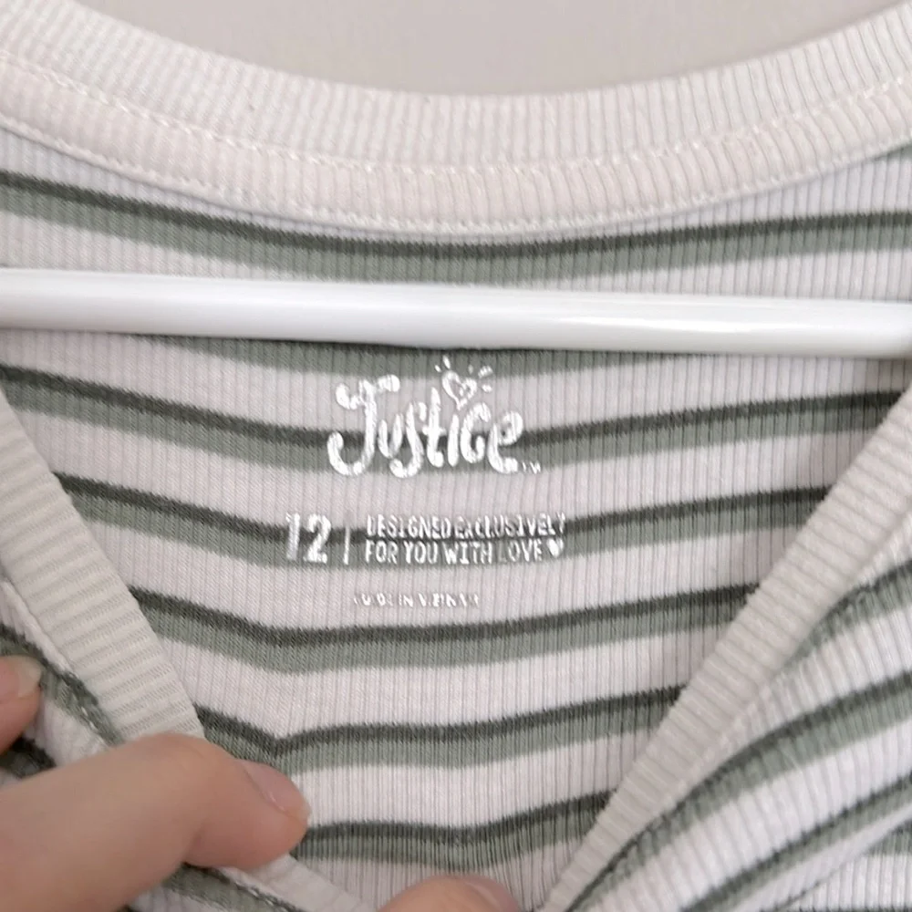 Set of 2- striped justice girls tees